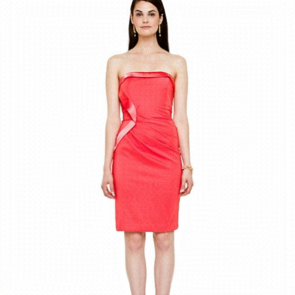 Le Chateau Orange Strapless Dress